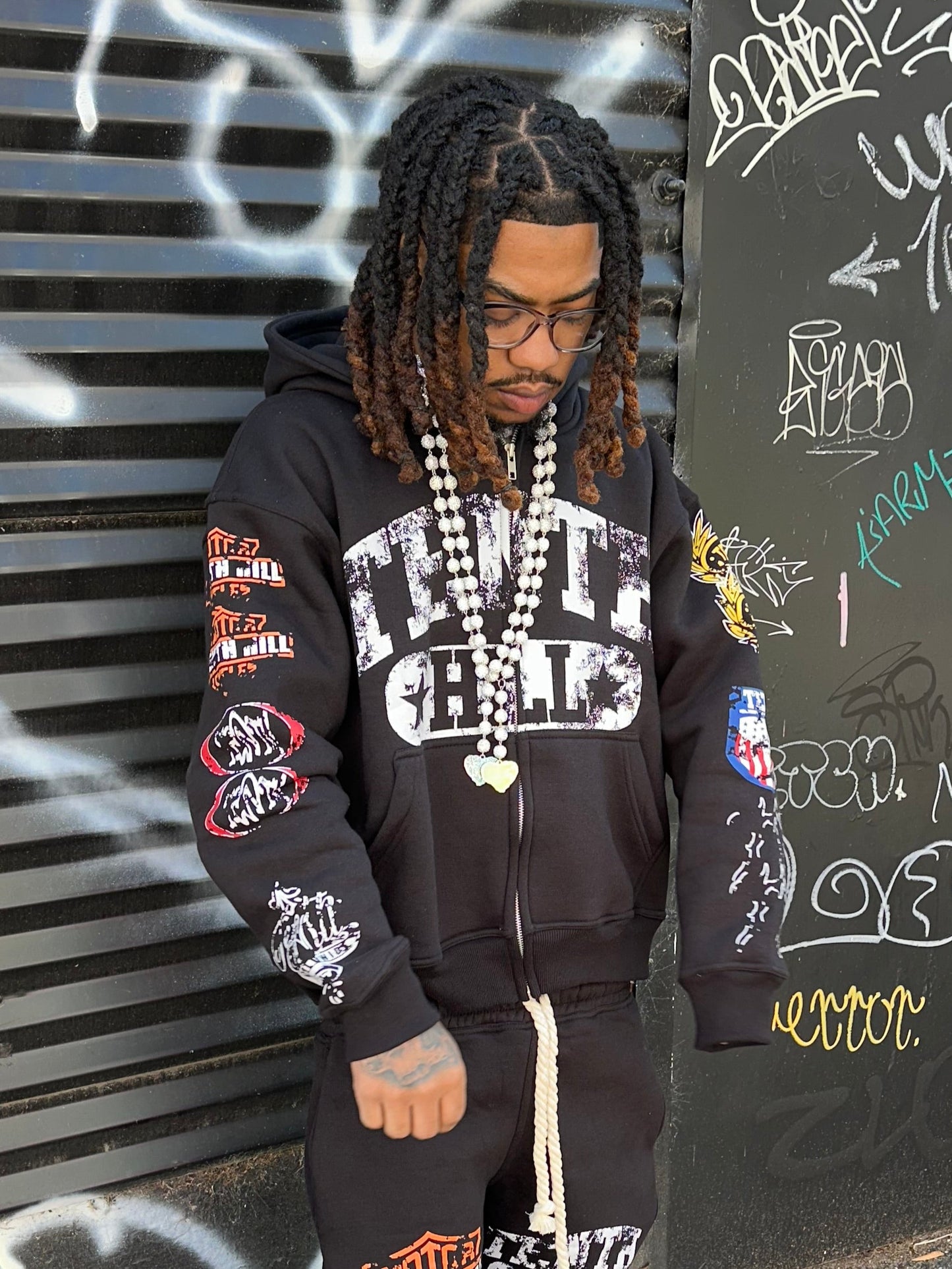 Black "Patchwork" Hoodie