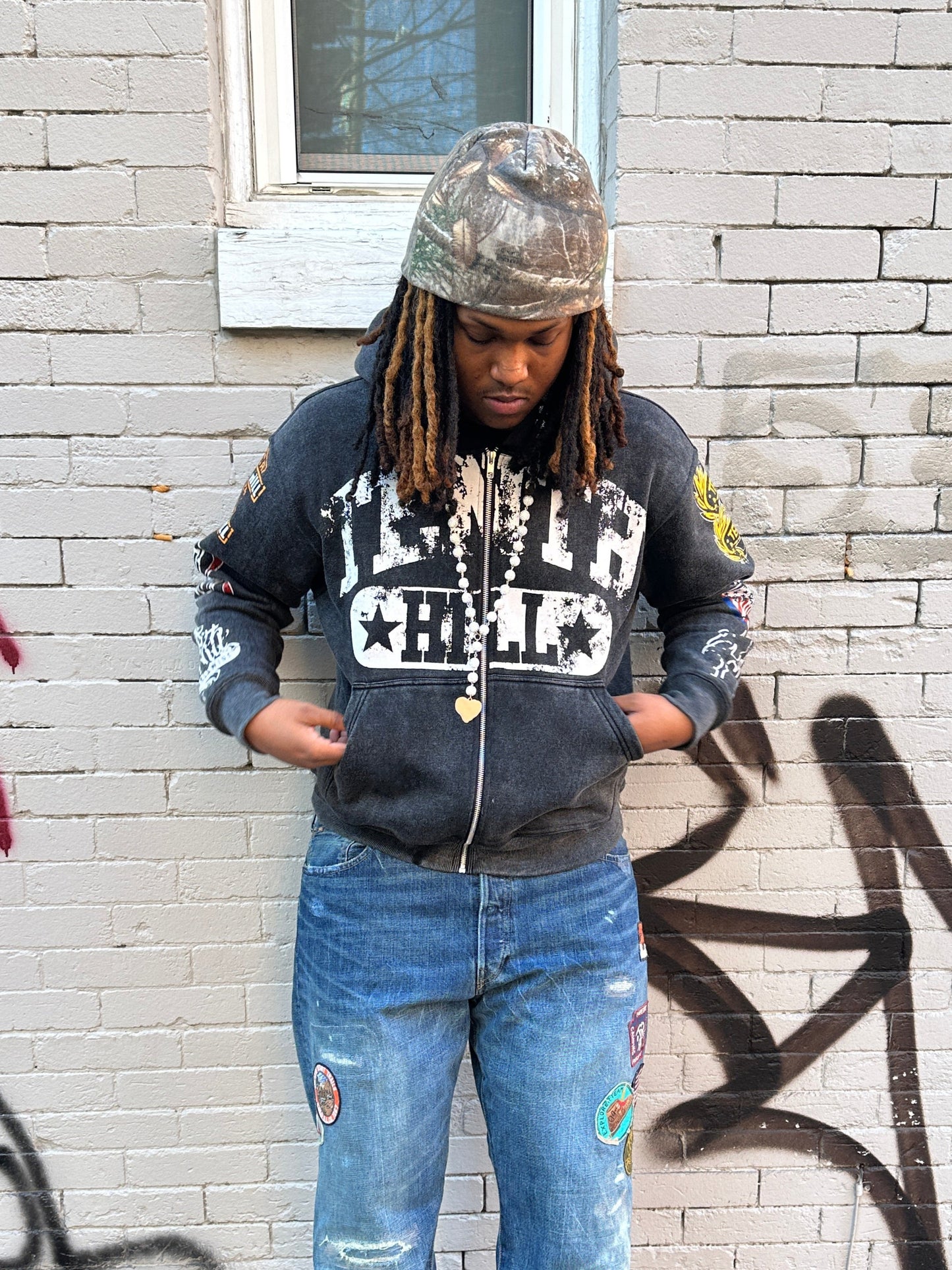 ACID WASH "PATCHWORK" HOODIE